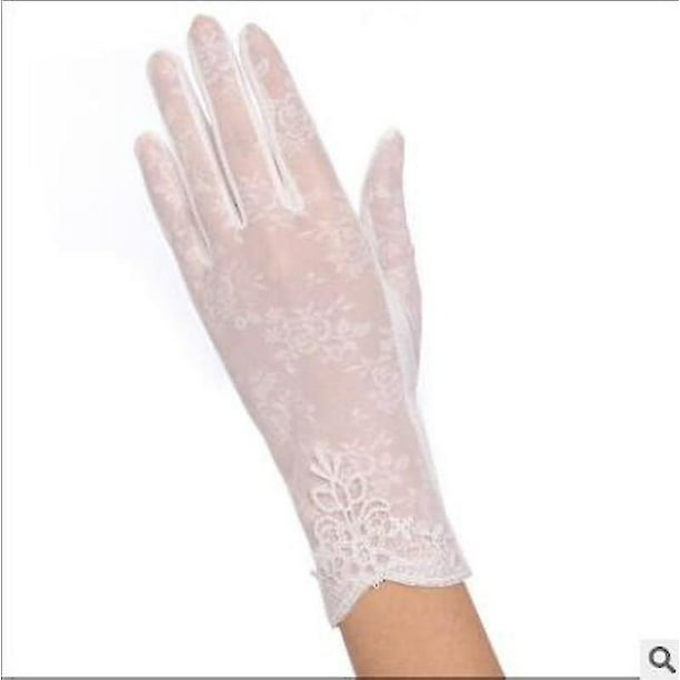 Summer Women Uv Sunscreen Short Sun Gloves, Ice Silk Lace, Driving Of Thin  