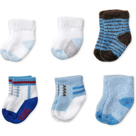 Child of Mine by Carters - Newborn 6-Pack Assorted Socks, 0-6 Months
