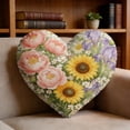 thumbnail image 4 of Giunmcul Heart-Shaped Floral Throw Pillows Romantic Home Decor Soft Fabric Multiple Patterns Colors Couch Bed Valentine Gift 35cm, 4 of 6