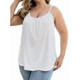 thumbnail image 3 of Plus Size Tank Tops for Women Loose Spaghetti Strap Tunic Blouses White S, 3 of 9