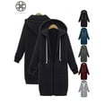 thumbnail image 7 of Luxtrada Women Winter Plus Size Long Hoodie Coat Warm Hooded Jacket Zip Parka Overcoats, 7 of 7