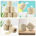 thumbnail image 2 of 4 Rolls Floral Printing Pattern Napkin Paper Novelty Flower Pattern Toilet Tissues Hand Towel Napkins Holiday Handkerchief Paper Roll, 2 of 4
