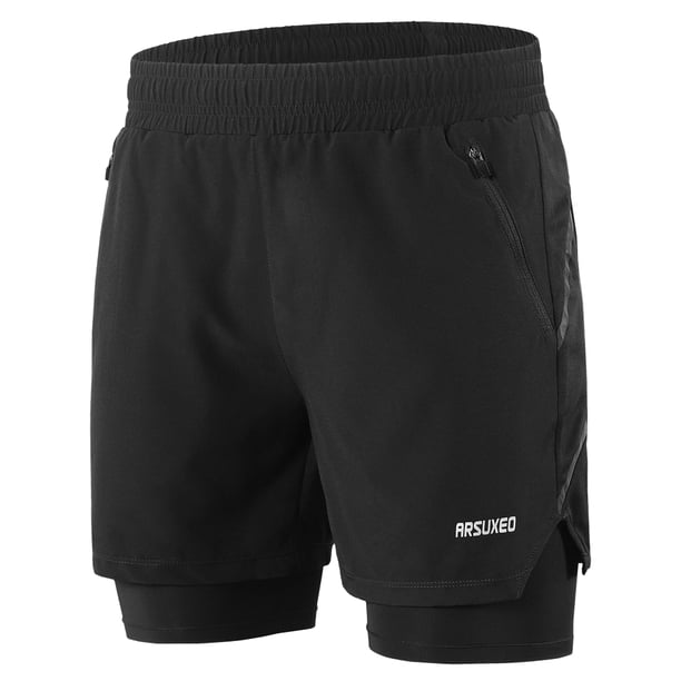 Arsuxeo Arsuxeo Men 2 in 1 Running Shorts Quick Drying Breathable