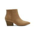 thumbnail image 3 of ALFANI Womens Cognac Brown Padded Armena Pointed Toe Stacked Heel Zip-Up Booties 9.5 M, 3 of 4