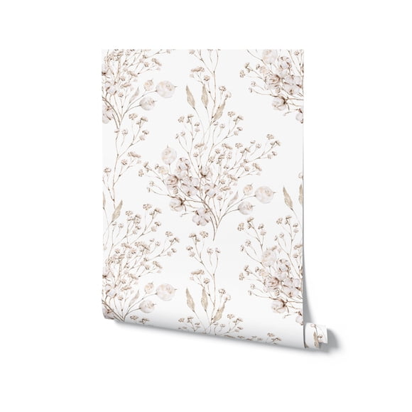 Papier Peint Floral Boho d'Hiver