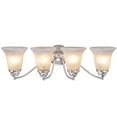 thumbnail image 4 of Aspen Creative 62136, Four-Light Metal Bathroom Vanity Wall Light Fixture, 23 1/2" Wide, Transitional Design in Brushed Nickel with Faux Alabaster Glass Shade, 4 of 6