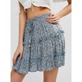 thumbnail image 2 of jinghuiyue Womens Ruffle Mini Skirt High Waisted Floral Print A-Line Casual Flowy Tiered Summer Skirts XL, 2 of 6