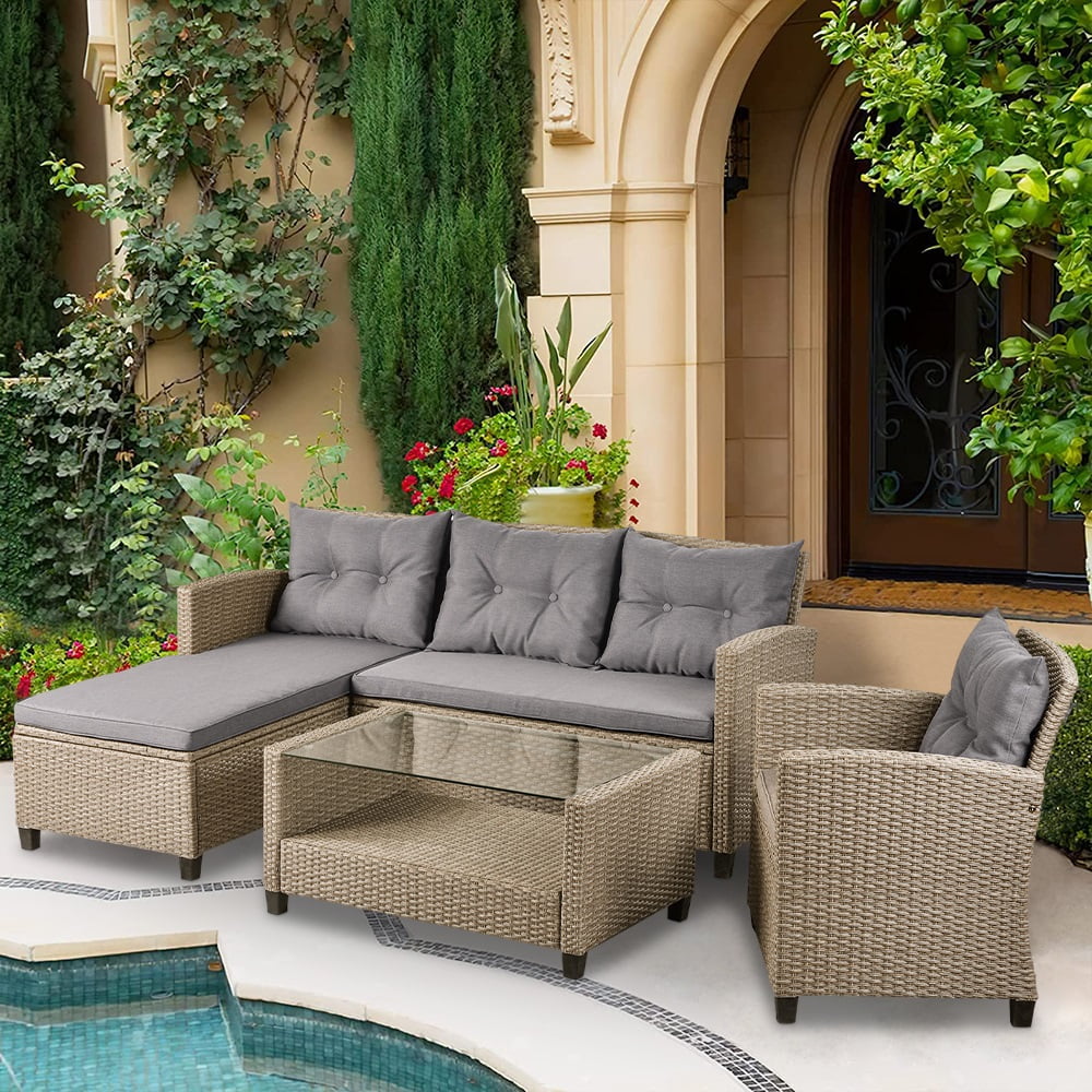 4 piece 2024 outdoor wicker set
