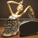 thumbnail image 4 of Adorno de figura romántica, decoración de bailarina de pavo real, estatua de niña bailando de resina, artesanía para mujer, 4 of 5