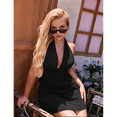 thumbnail image 5 of Women'S Halter Deep V Neck Flowy Chiffon Tie Backless Summer Mini Dress Black L, 5 of 6