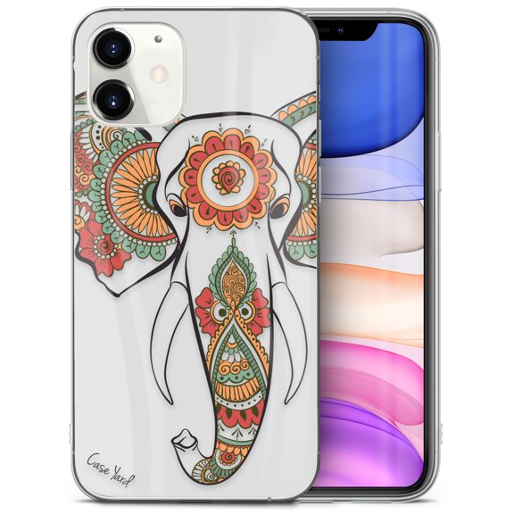 Case Yard iPhone-11 Case Clear Soft & Flexible TPU Ultra Low Profile Slim Fit Thin Shockproof Transparent Bumper Protective Cover Drop Protective Cell Phone Cases (Elephant Hannah Head)