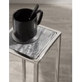 thumbnail image 6 of Kate and Laurel Jaspur Modern Drink Table, Gray and Silver, Decorative Glam Marble Accent Table for Display and Storage, 6 of 6