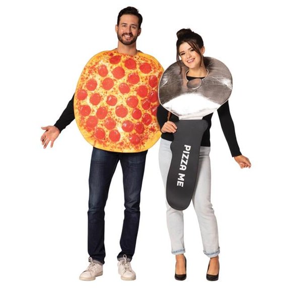 Pepperoni Pizza & Pizza Cutter Adult Couples Costume