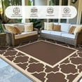 thumbnail image 4 of DEORAB Outdoor Rugs Waterproof Plastic Straw Mat 8'x10' Reversible for RV Patio Deck Beach Coffee & Beige, 4 of 5