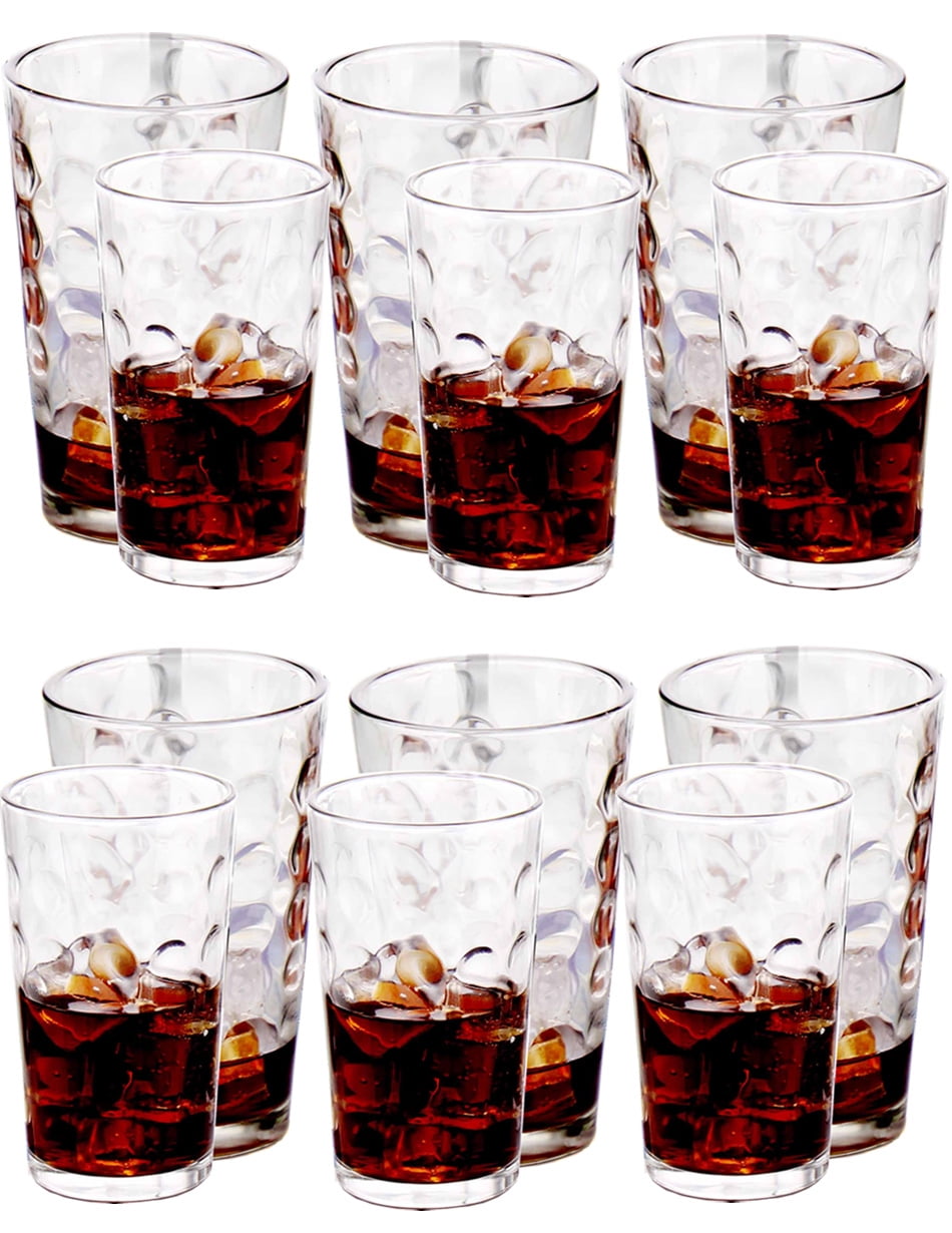 Amlong Crystal Harmony Drinking Glasses Set of 12 pieces, (6 X 12oz, 6 X 16oz)