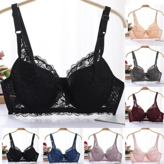 Admvng Bras for Women Lace with Color Sexy Double Breasted Push Up Bra, Size M-3XL