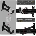 thumbnail image 4 of 2 Pack Heavy Duty Metal Curtain Rod Brackets - For 25-30mm Curtain Rod - Black, 4 of 4