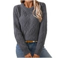 thumbnail image 2 of BVOFAR Oversized Sweaters for Woemn Crew Neck Chunky Knit Jumpers Long Sleeve Solid Color Pullover Baggy Winter Warm Tops, 2 of 5