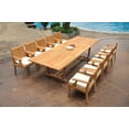 thumbnail image 4 of Grade-A Teak Dining Set: 10 Seater 11 Pc: 118" Double Extension Mas Rectangle Trestle Leg Table And 10 Lagos Arm Chairs Patio WholesaleTeak #WMLG17, 4 of 4