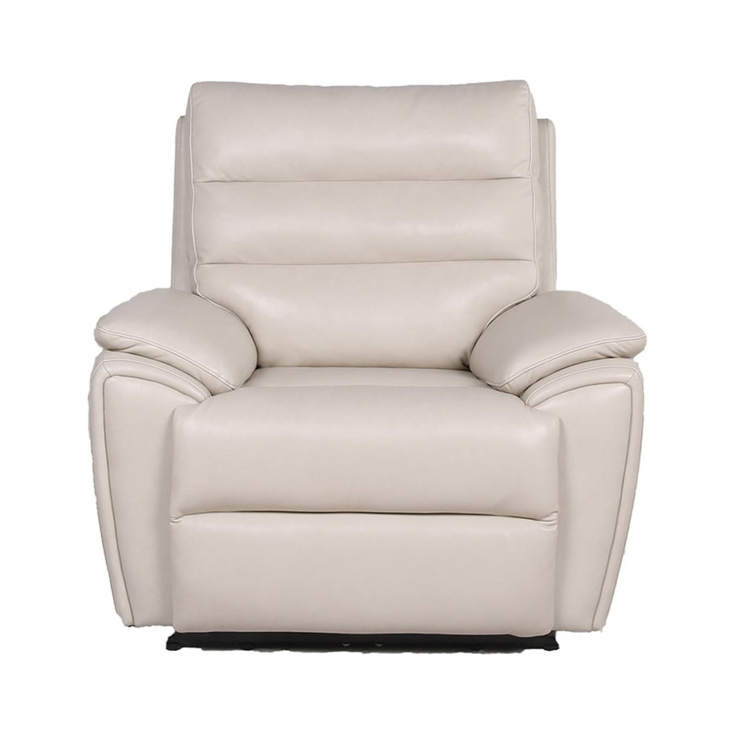 Kepooman Modern Leather Recliner with Electric Footrest, Head Leather Chair, Articulated Electric Headrest, Ivory Upholstery Kepooman Modern Leather Recliner with Electric Footrest, Head Leather Chair, Articulated Electric Headrest, Ivory Upholstery