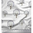thumbnail image 1 of Soimoi Silk Fabric Tree Block Print Sewing Fabric Yard 42 Inch Wide, 1 of 1