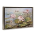 thumbnail image 4 of Stupell Industries Water Lilies in Spring Plants & Flowers Painting Brown Floater Framed Canvas Art Print Wall Art, 31 x 21, 4 of 10