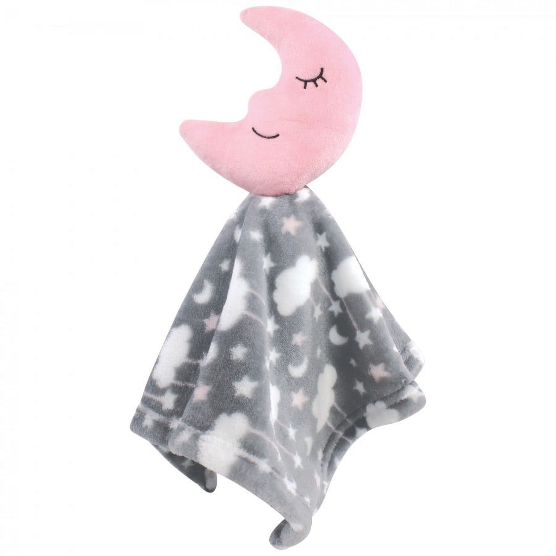 Hudson Baby Infant Girl Plush Blanket with Security Blanket, Moon Girl, One Size