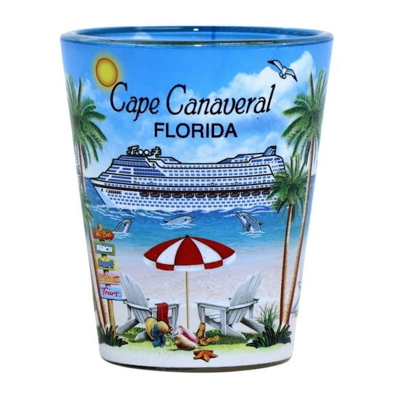 Cape Canaveral Florida Cruise Ship In and Out Shot Glass