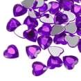 thumbnail image 1 of Unique Bargains 40 Pcs Acrylic Heart Rhinestone 15mm Flat Back Plastic Gems for Jewelry Making, Dark Purple, 1 of 5