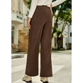 thumbnail image 4 of DOKOTOO Corduroy Pants for Womens Casual High Waisted Drawstring Wide Leg Pants Trousers with Pockets, 4 of 8