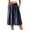 *Navy, variant on Women's High Waist Wide Leg Culottes, Breathable Casual Cropped Palazzo Pants For Women, Ladies' Loose Flowy Elastic Waist Capri Pants with Pockets,Light Blue,M-5XL