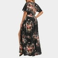 thumbnail image 3 of SDNall Women Plus Size V Neck Floral Print Short Sleeve Boho Dress, 3 of 9