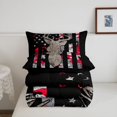 thumbnail image 5 of Manfei Wild Reindeer Queen Comforter Set,Red Camo Usa Flag Comforter Sets Queen,Black Reversible,3 Pieces,1 Comforter and 2 Pillowcases, 5 of 7