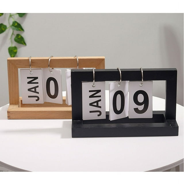 Calendario de escritorio, calendario de escritorio de madera, calendario de rotafolio, calendario de escritorio reutilizable, muy versátil
