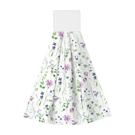 

Wukai Watercolor Wildflower Print Kitchen Towels Quick Dry Washcloths Coral Velvet Dishtowels Multipurpose Reusable Cloths Soft Tea Absorbent Cleaning Cloths