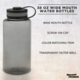 thumbnail image 3 of Plastic Sports Water Bottles with Flip Lid 38 oz. Set of 10, Bulk Pack - Great for Gym, Hiking, Cycling, Camping, Backpacking, School - Smoke, 3 of 5