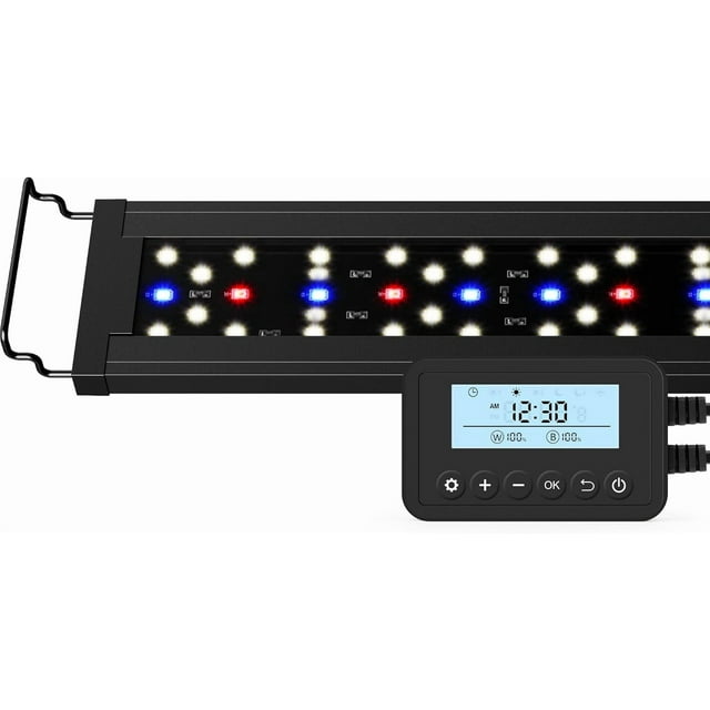 LED Plus Aquarium Plant Light Freshwater Fish Tank Light with Ramp Up and Dim Down Spectrum Adjustable and Lighting Schedule Programmable with Controller es Watts