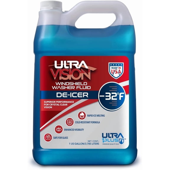 De-Icer Windshield Washer Fluid - Advanced Formula for Winter Driving - Clear Vision in Weather Conditions -32F - 1 DeIcer Gallon