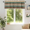 thumbnail image 6 of Retro Valances for Windows, 60 x 18in, Brown Green Striped Antique Wood Background Rod Pocket Kitchen Valance Curtain Light Filtering Window Treatments for Living Room Bedroom, 1 Panel, 6 of 7