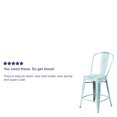 thumbnail image 2 of Commercial Grade 4 Pack 24" High Distressed Green-Blue Metal Indoor-Outdoor Counter Height Stool with Back, 2 of 9