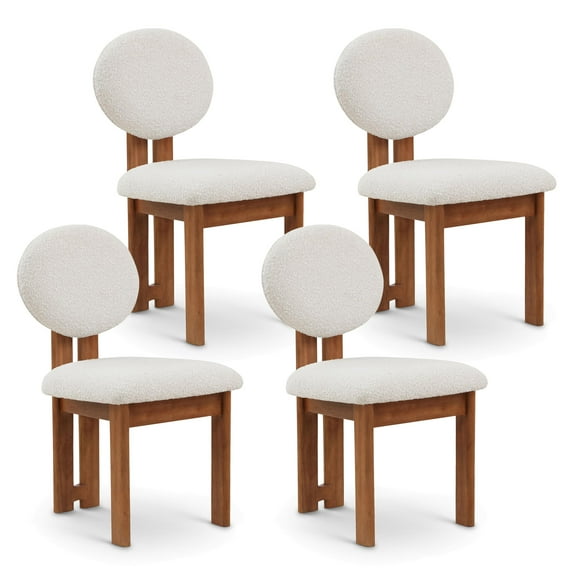Meridian Furniture Napa Cream Boucle Fabric Dining Chair (Set of 4)
