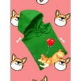 thumbnail image 3 of Welsh Corgi W Heart Balloon. Hoodie Women -Image by Shutterstock, Female Medium, 3 of 4