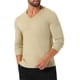 thumbnail image 5 of SUÉTER DE PULLOVER DE PUNTO DE COLOR SÓLIDO DE MANGA LARGA CON CUELLO EN V PARA HOMBRE S BEIGE, 5 of 6