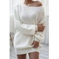 thumbnail image 6 of Boat Neck Long Sleeve Mini Sweater Dress - Stylish  Comfortable, 6 of 11