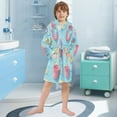 thumbnail image 5 of FORMRS Kids Bathrobe Unisex Hooded Robe Toddler Pajamas Sleepwear, Size 4-6T, Pink Beach Toys Pattern, 5 of 7
