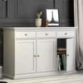 thumbnail image 3 of Tvilum Sonoma Contemporary 3 Door 3 Drawer Sideboard Drawers in White, 3 of 14