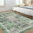 thumbnail image 2 of HOMERRY 9' x 12' Washable Bedroom Carpet Floral Geometric Area Rug for Dining Room, Green, 2 of 5