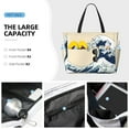 thumbnail image 3 of PAYOHTO Wave Japanese Motif Japan Large Beach Tote Bags for Womens Mens Sandproof Swim Pool Bag with Zipper for Travel Vacation, 3 of 7