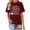 Wine, variant on Fesfesfes Tops for Women Summer Regular Printed Regular Women Round Neck Short Sleeves Top Tshirts Shirts for Women Graphic 2XL(US:12)