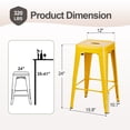 thumbnail image 5 of Vyrox 24 Inches Metal Bar Stools Set of 4, Stackable Backless Kitchen Island Stools with X-Brace Support, Indoor-Outdoor Use, Yellow, 5 of 7